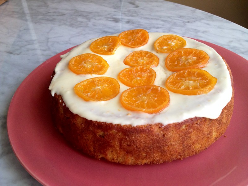 Clementine cake with candied citrus